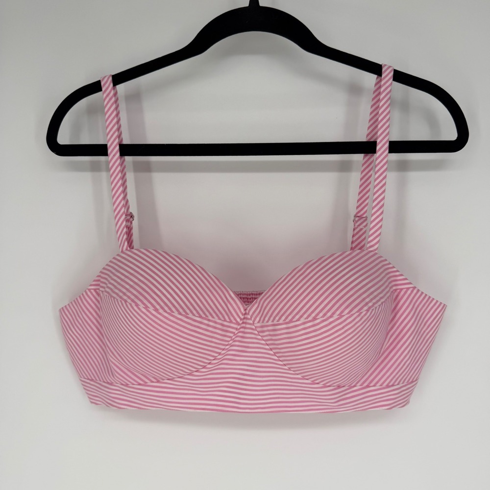 FAVORITE DAUGHTER EX-BOYFRIEND STRIPE COTTON POPLIN BRA TOP NWT XL BUSTIER SMOCK